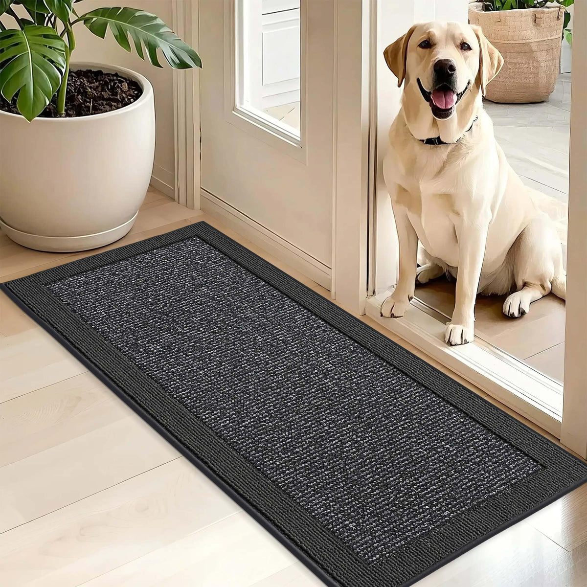 BEQHAUSE Indoor Door Mat 20" x 32", Dirt Trapper Door Mats, Taupe
