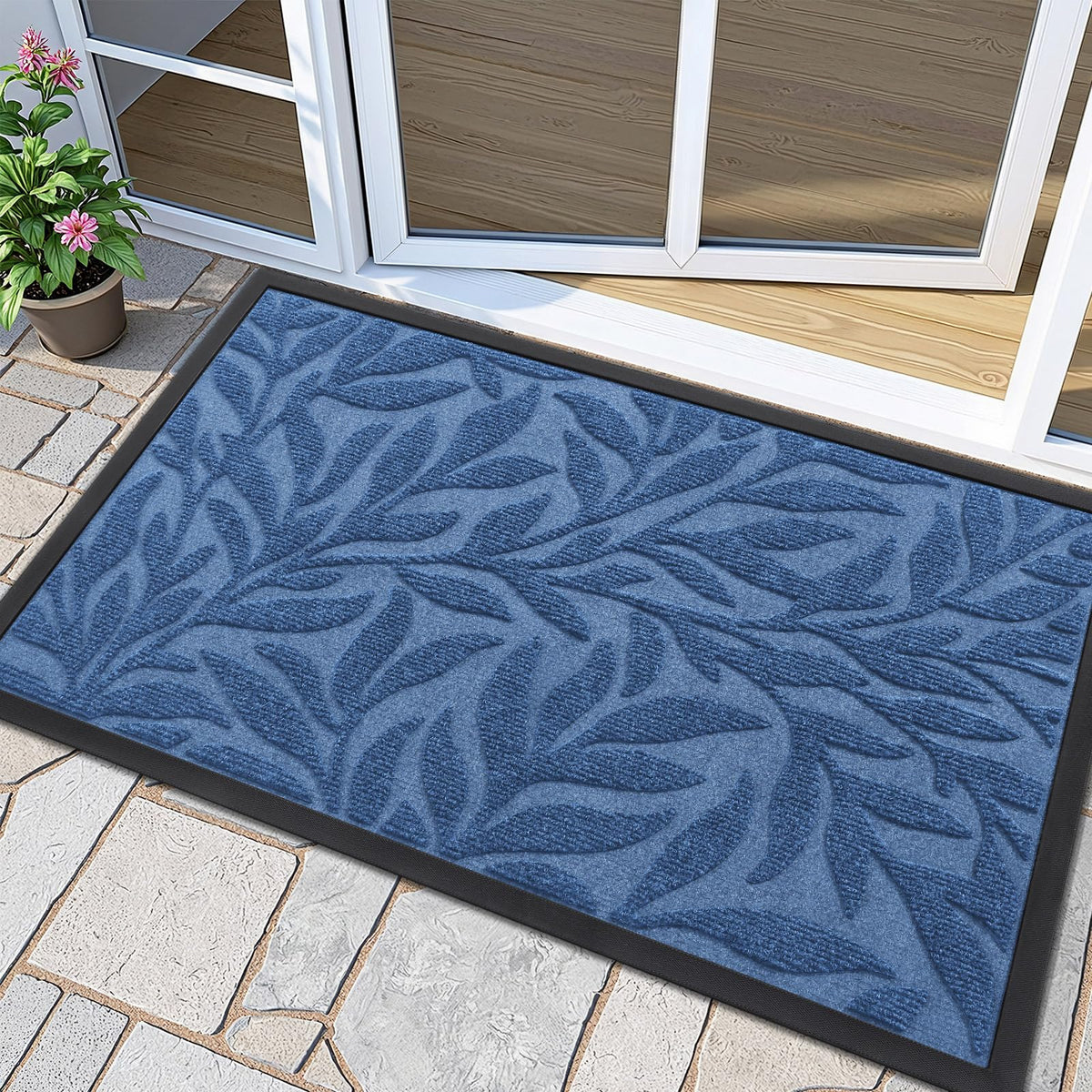 Smiry Welcome Front Door Mat for Outdoor Indoor 29.5x17, All-Season Doormat