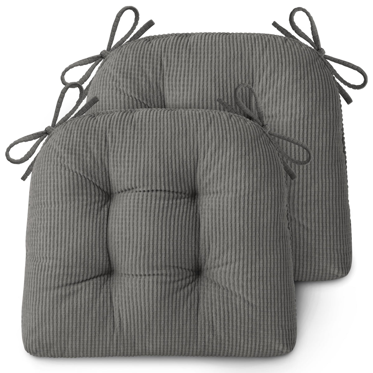 AddGrace Dining Chair Cushions Set of 4 Non-Slip 18"x16"x3" Grey