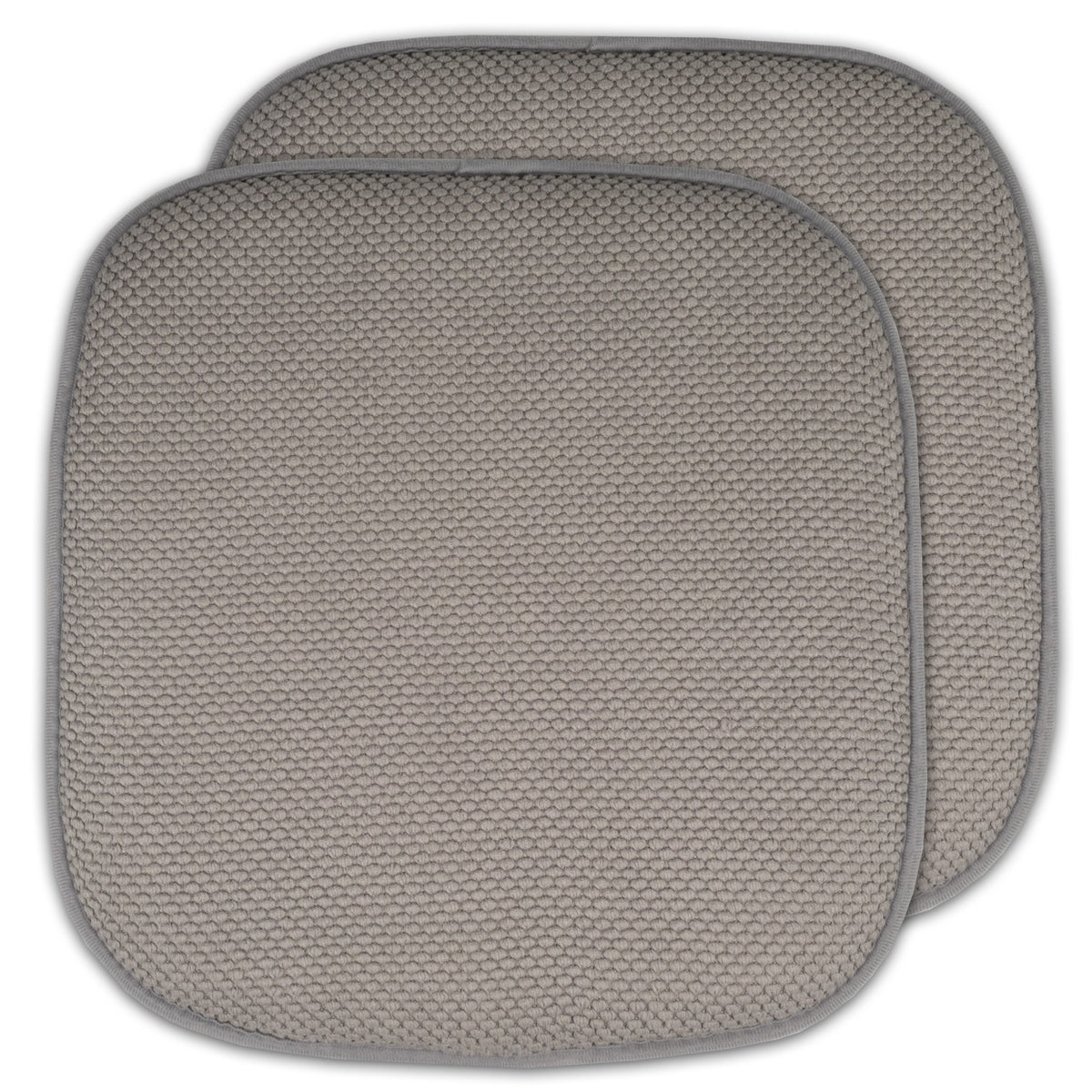 Sweet Home Collection Chair Cushion Memory Foam Pads Honeycomb Pattern Slip Non Skid Rubber Back Rounded Square 16" x 16" Seat Cover, 4 Pack, Alexis Chocolate