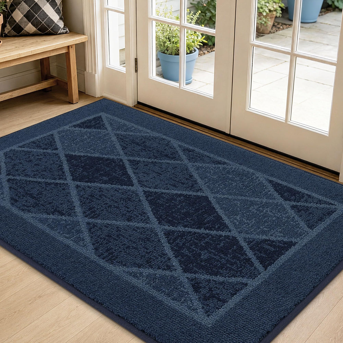 BEQHAUSE Dirt Trapper Door Mat 24" x 36", Doormat Non-Slip, Dark Grey