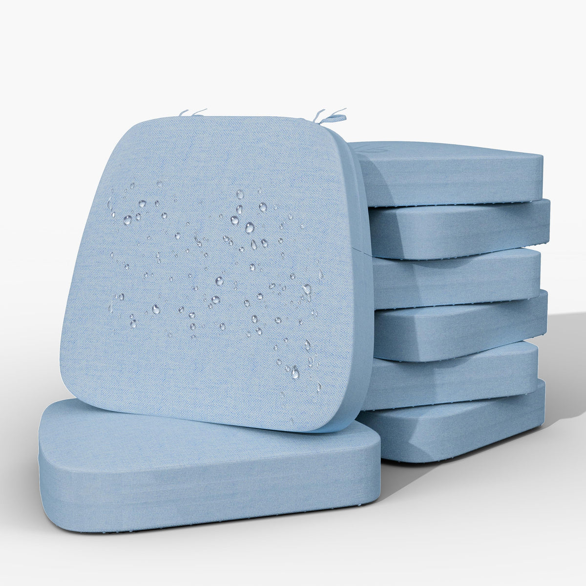 17'' x 16'' x 2.5"Thick Chair Cushions for Dining Chairs, 6 Pack WaterProof Easy Clean Kitchen Chair Pads with Ties and Non-Slip Backing - 30D High Elastic Foam Soft Kitchen Chair Cushions