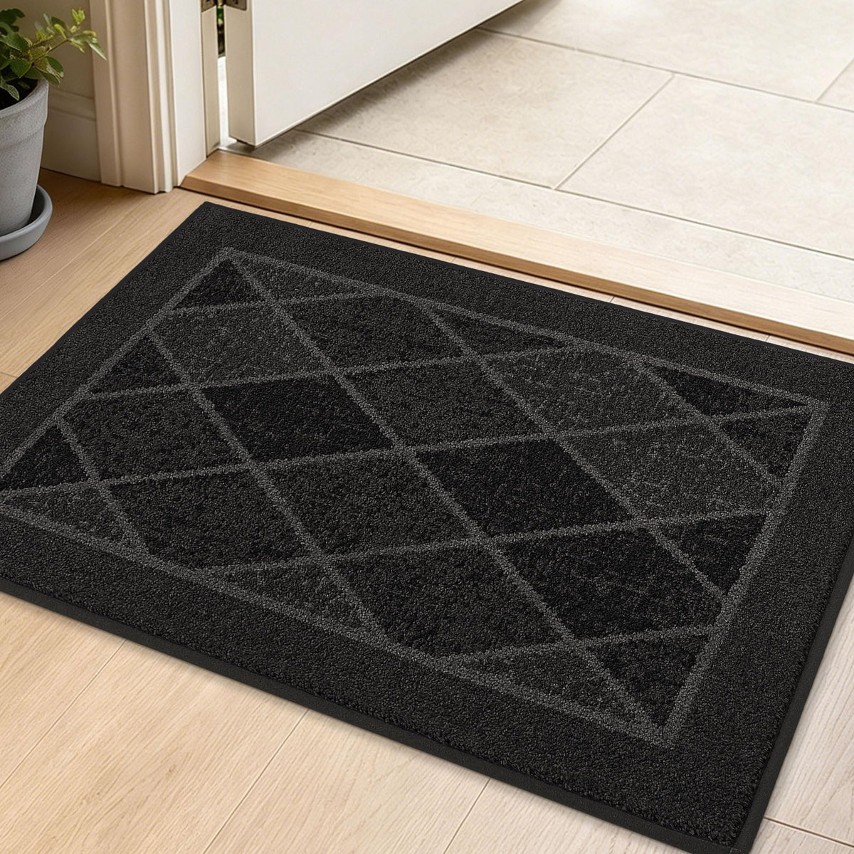 BEQHAUSE Dirt Trapper Door Mat 24" x 36", Doormat Non-Slip, Dark Grey