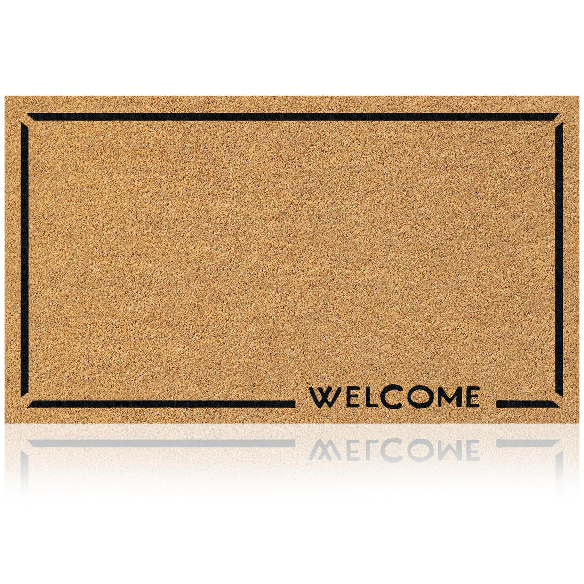 Coir Welcome Mat, Non-Slip, Welcome Classic 4, 17x29 in