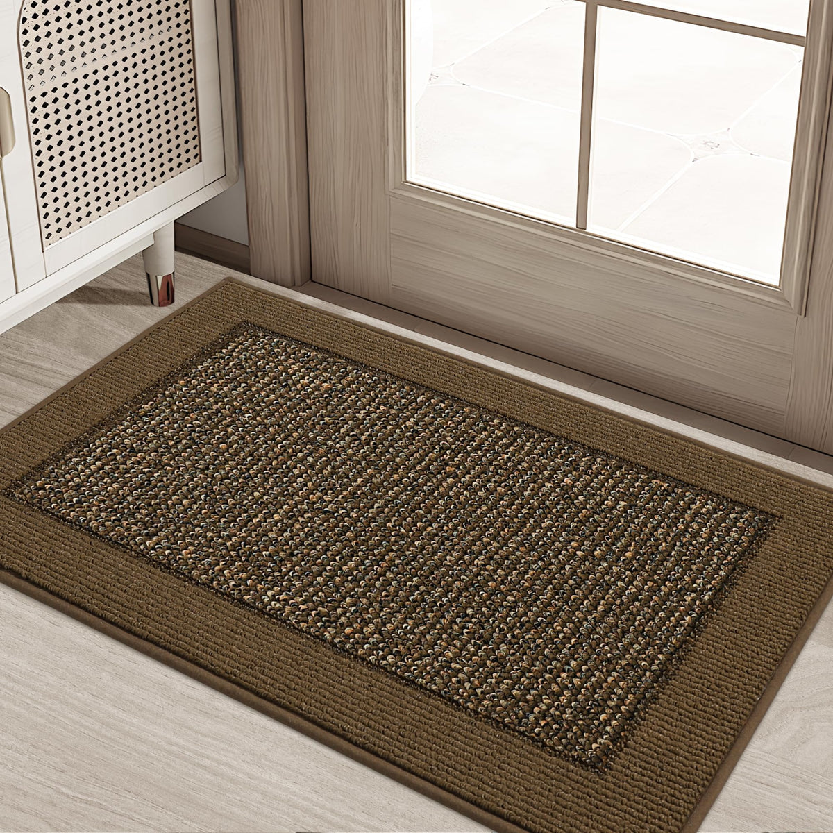 BEQHAUSE Indoor Door Mat 20" x 32", Dirt Trapper Door Mats, Taupe