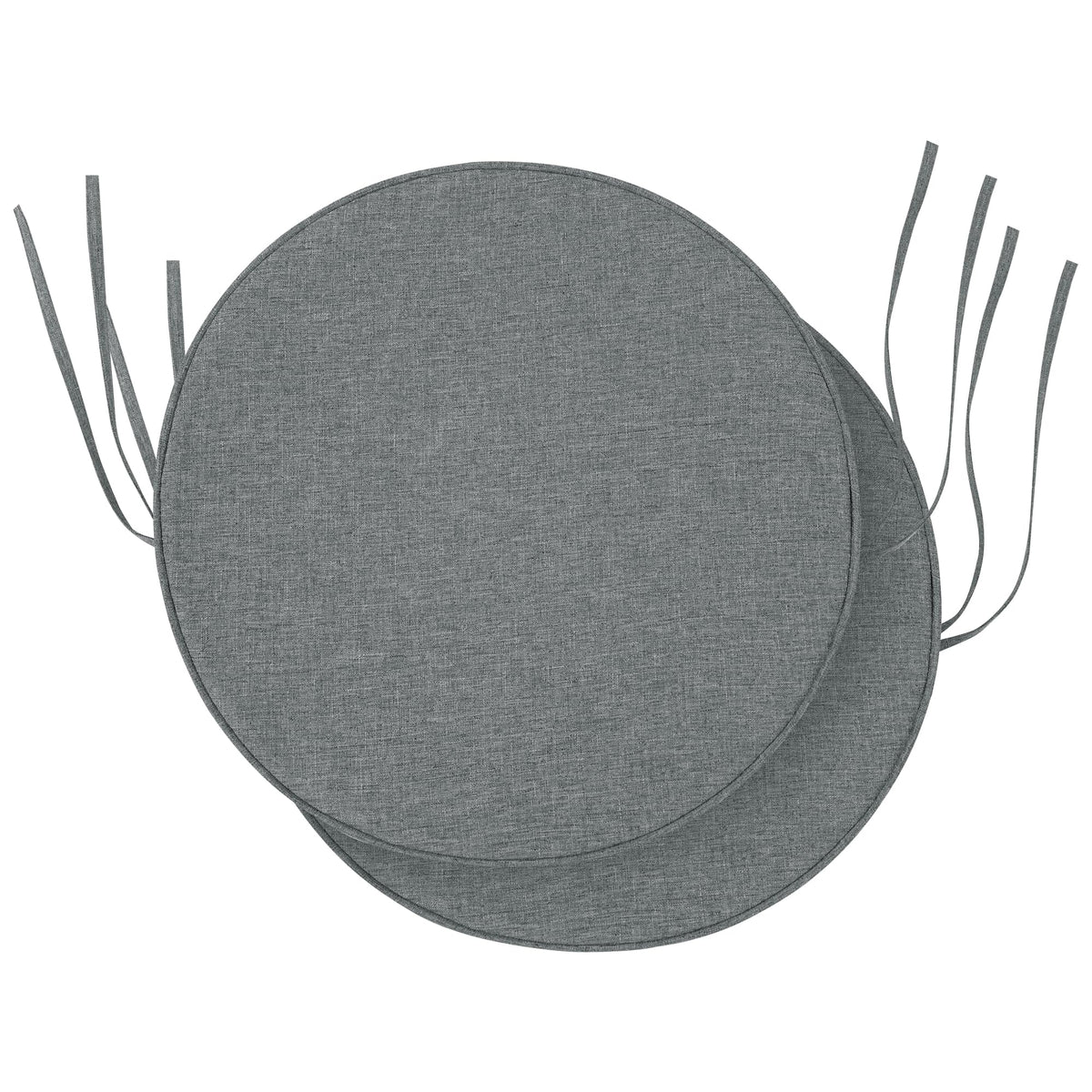 Outdoor Chair Cushions, Fade-Resistant & Water-Resistant, D Shaped Patio Furniture Seat Chair Pads Replacement with Ties, Non-Slip Bottom, Removable Cover, Set of 2, 17 x 16 Inch, Natural