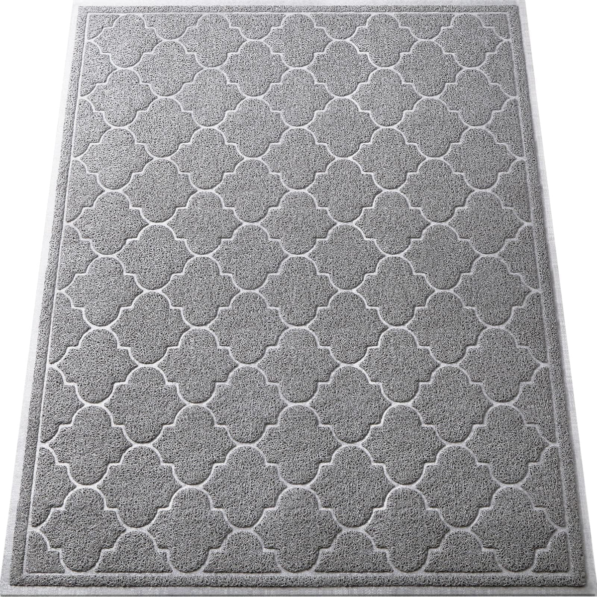 LuxStep Door Mat Large 24x36 Inch Indoor Outdoor Doormat, Non-Slip Low-Profile Design Floor Mat, Durable Trap Dirt and Dust Front Door Welcome Mat for Entryway,Patio,Garage, Grey