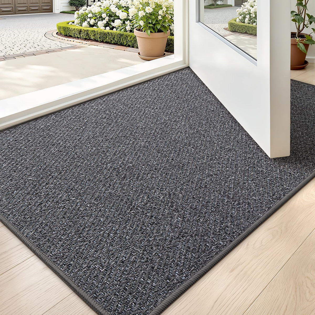 LUMI Ultra Thin Indoor Door Mat 24"x36", Entrance Doormat, Beige