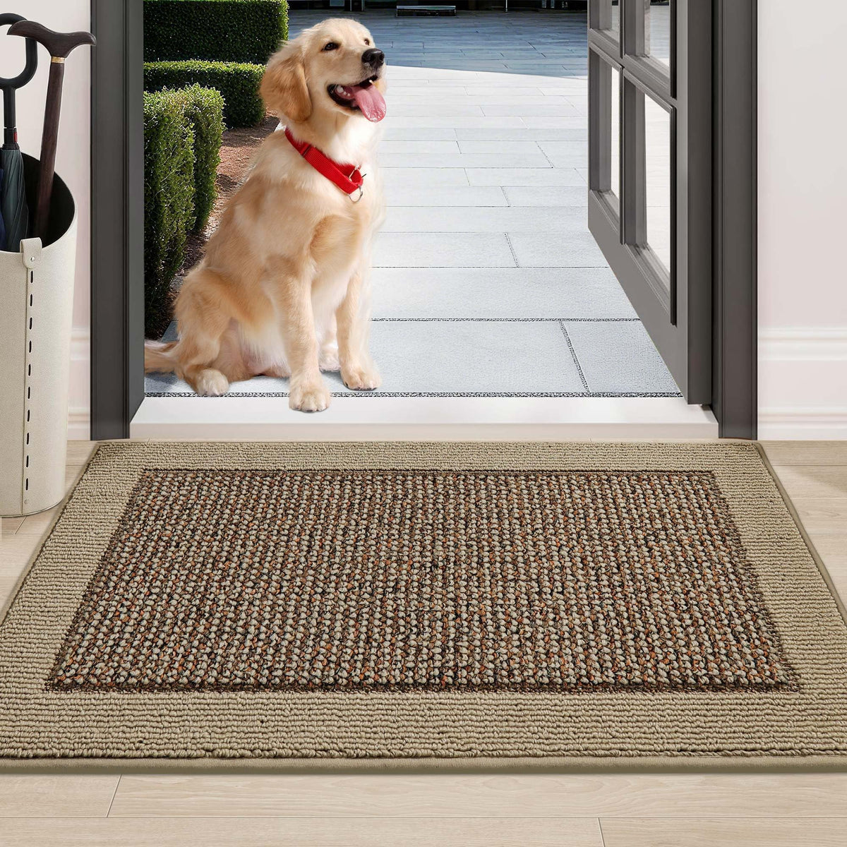 BEQHAUSE Indoor Door Mat 20" x 32", Dirt Trapper Door Mats, Taupe