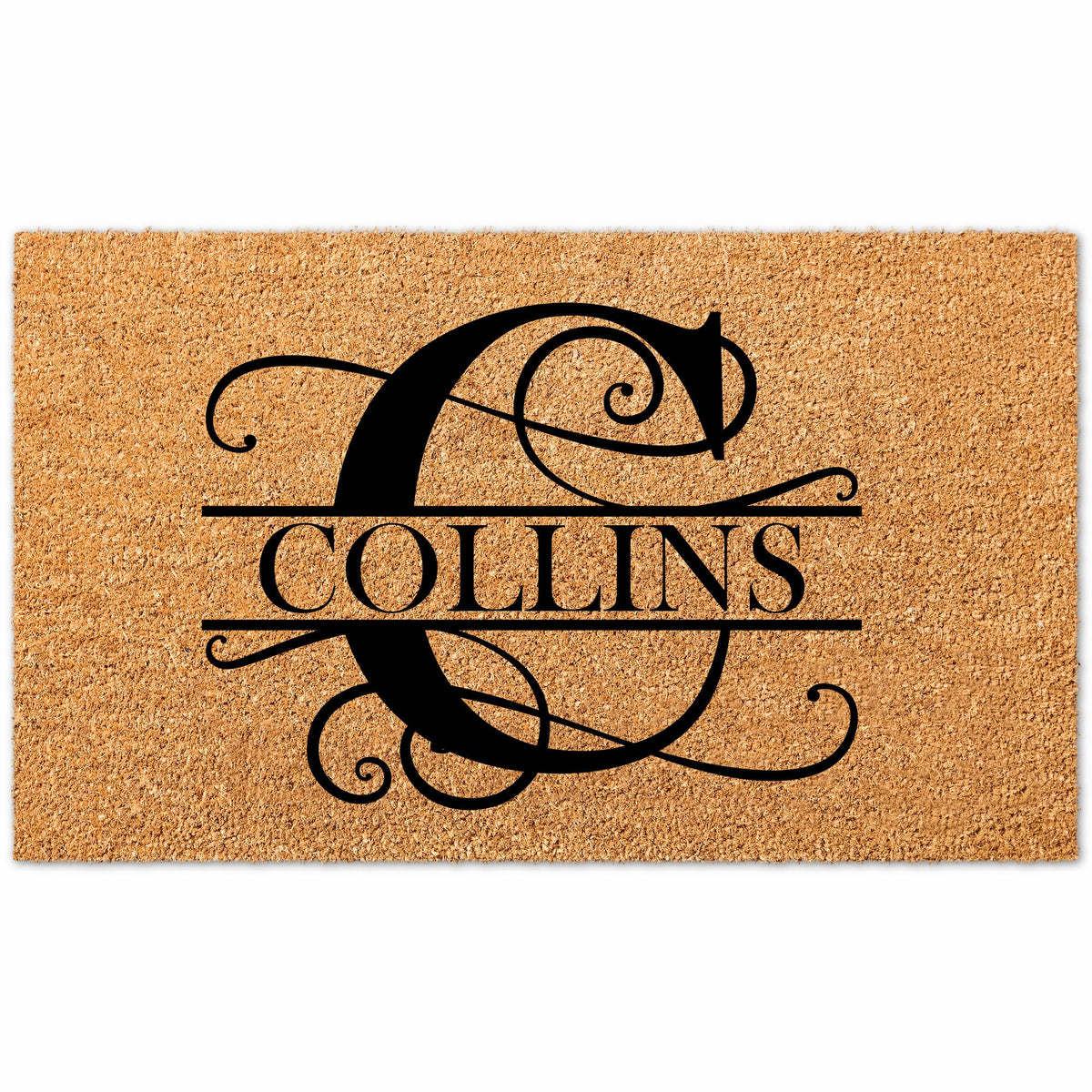 Personalized Door Mat, Custom Welcome Mat with Family Name, Coir Doormat for Front Entryway, Indoor Outdoor Decor, Housewarming, Slip Resistant Backing