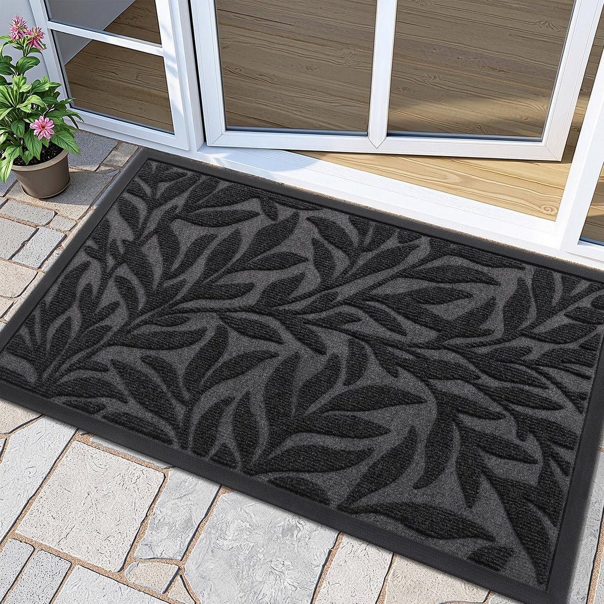 Smiry Welcome Front Door Mat for Outdoor Indoor 29.5x17, All-Season Doormat