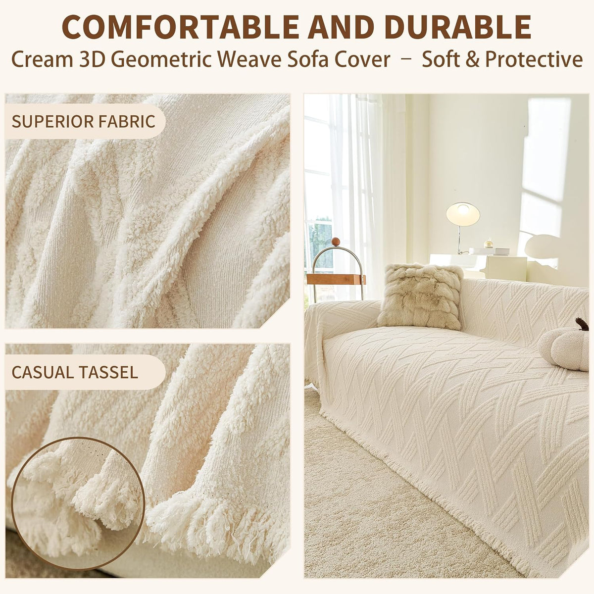 Couch Covers for Dogs, Sofa Covers for 3 Cushion Couch Washable