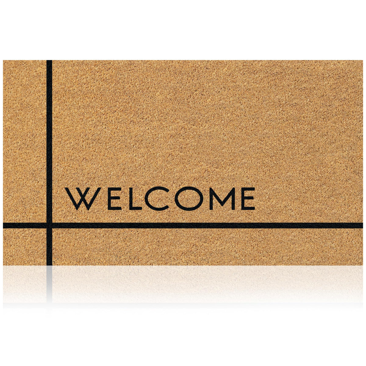 Coir Welcome Mat, Non-Slip, Welcome Classic 4, 17x29 in