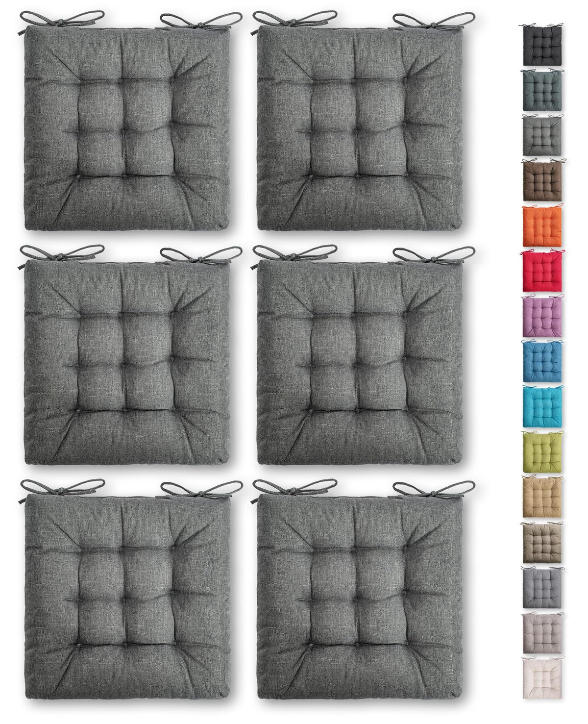 SQUARE MOON 4 Pack Chair Cushions, Seat Cushions, Chair Pads, Chair Mat for Indoor, Outdoor Dining Chair, Kitchen Chairs, Dining Room Chairs (16" × 16" × 4 Pack, Orange)