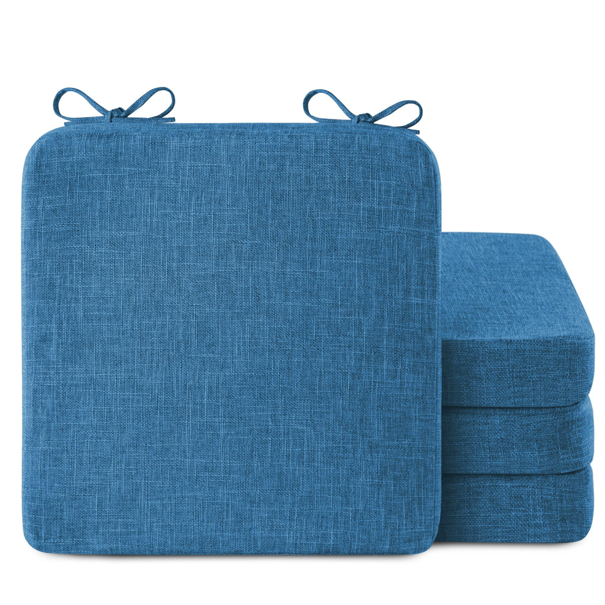 AddGrace Square Chair Cushions for Dining Chairs 16x16x2inch (4, Dark Grey)