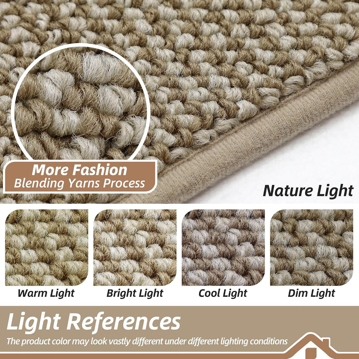 BEQHAUSE Dirt Trapper Door Mat 20" x 32", Non-Slip Washable, Light Beige
