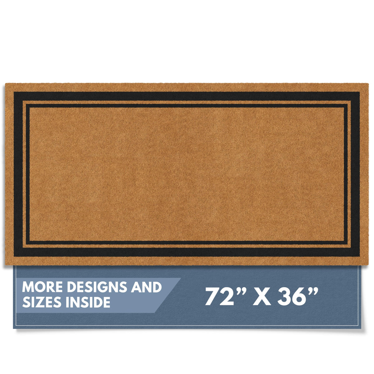 Barnyard Designs Natural Coco Coir Non-Slip Doormat (17x30, Border)