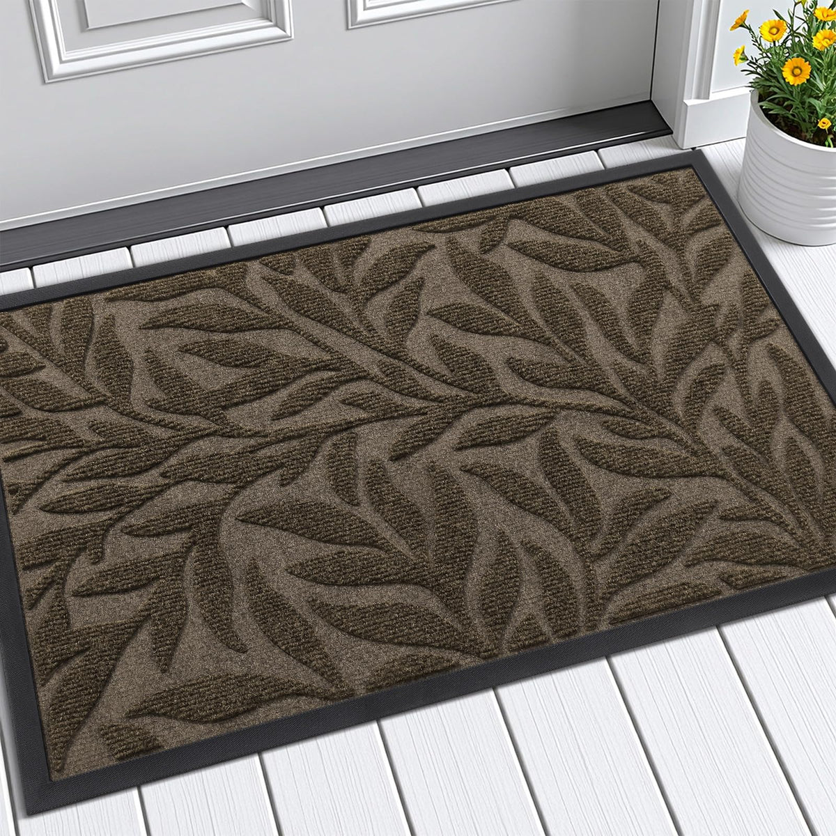 Smiry Welcome Front Door Mat for Outdoor Indoor 29.5x17, All-Season Doormat