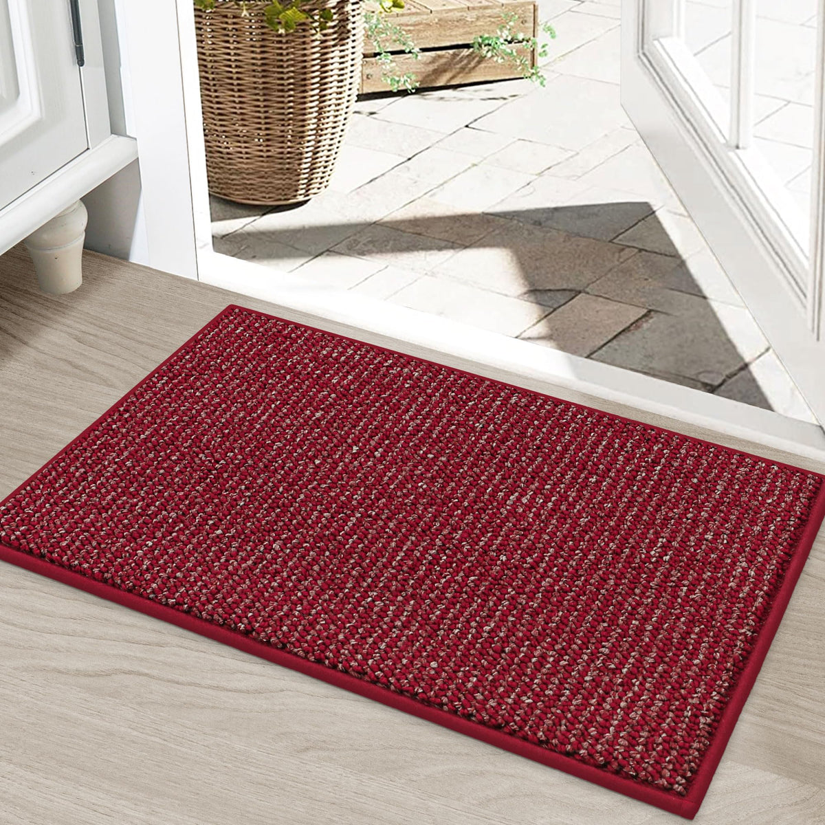 BEQHAUSE Dirt Trapper Door Mat 20" x 32", Non-Slip Washable Doormats, Blue