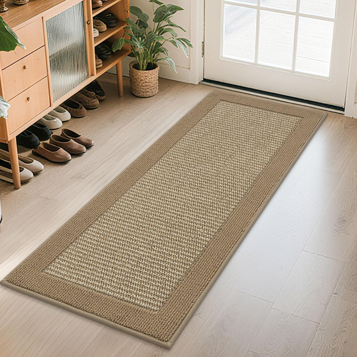 BEQHAUSE Indoor Door Mat 20" x 32", Dirt Trapper Door Mats, Taupe
