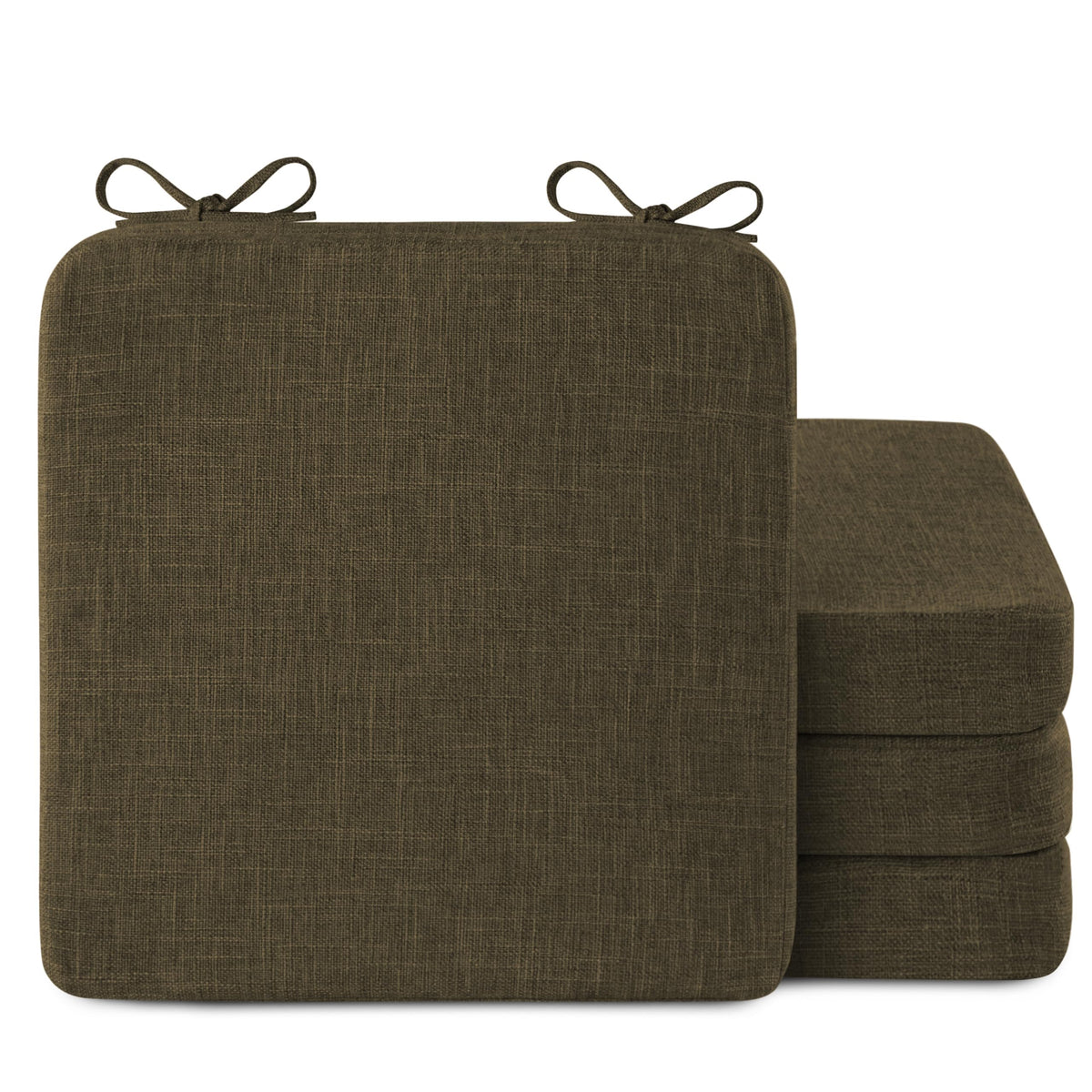 AddGrace Square Chair Cushions for Dining Chairs 16x16x2inch (4, Dark Grey)