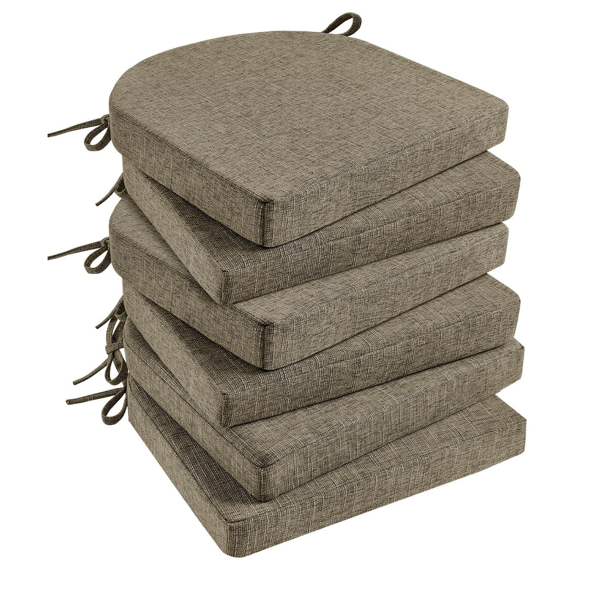 Basic Beyond Chair Cushions for Dining Chairs 4 Pack, Kitchen Chair Cushions with Ties and Non Slip Backing, 16 x 16 inches Chair Pads for Dining Chairs (Black)