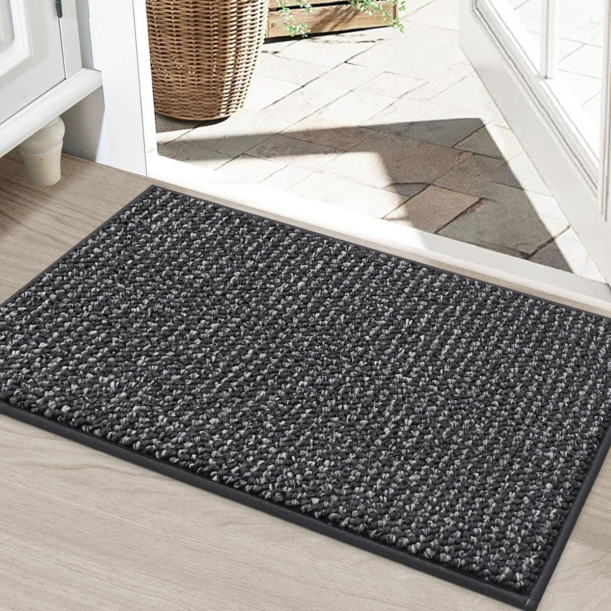 BEQHAUSE Dirt Trapper Door Mat 20" x 32", Non-Slip Washable Doormats, Blue