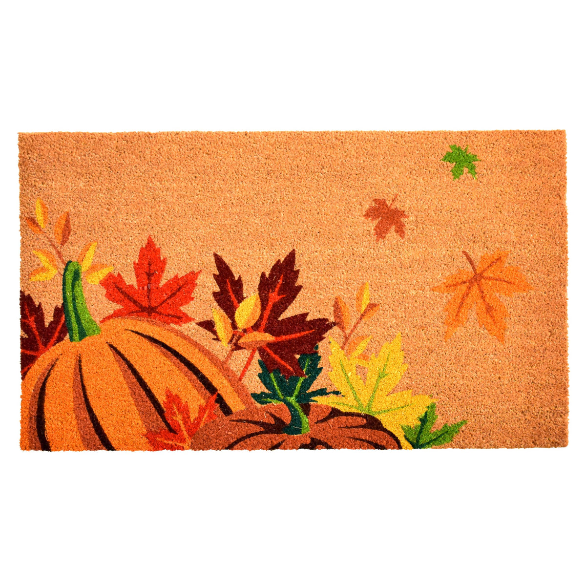 Calloway Mills 121981729 Nature's Bounty Outdoor Coir Doormat, Non Slip Vinyl Backing,Fall Front Door Mat,17" x 29", Multicolor