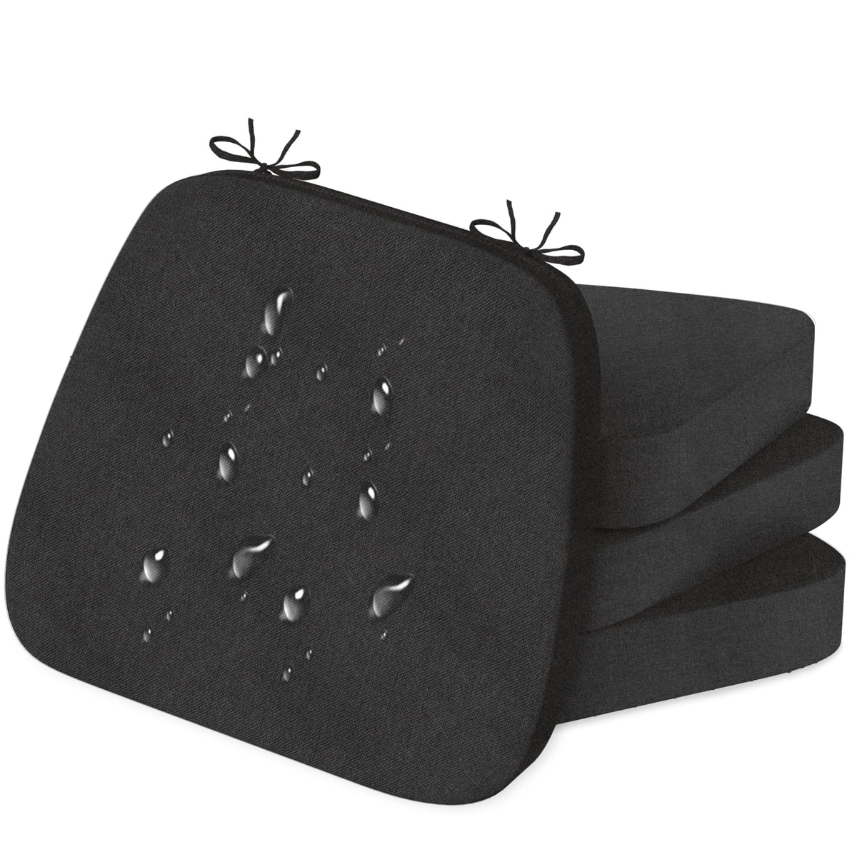 17'' x 16'' x 2.5"Thick Chair Cushions for Dining Chairs, 6 Pack WaterProof Easy Clean Kitchen Chair Pads with Ties and Non-Slip Backing - 30D High Elastic Foam Soft Kitchen Chair Cushions