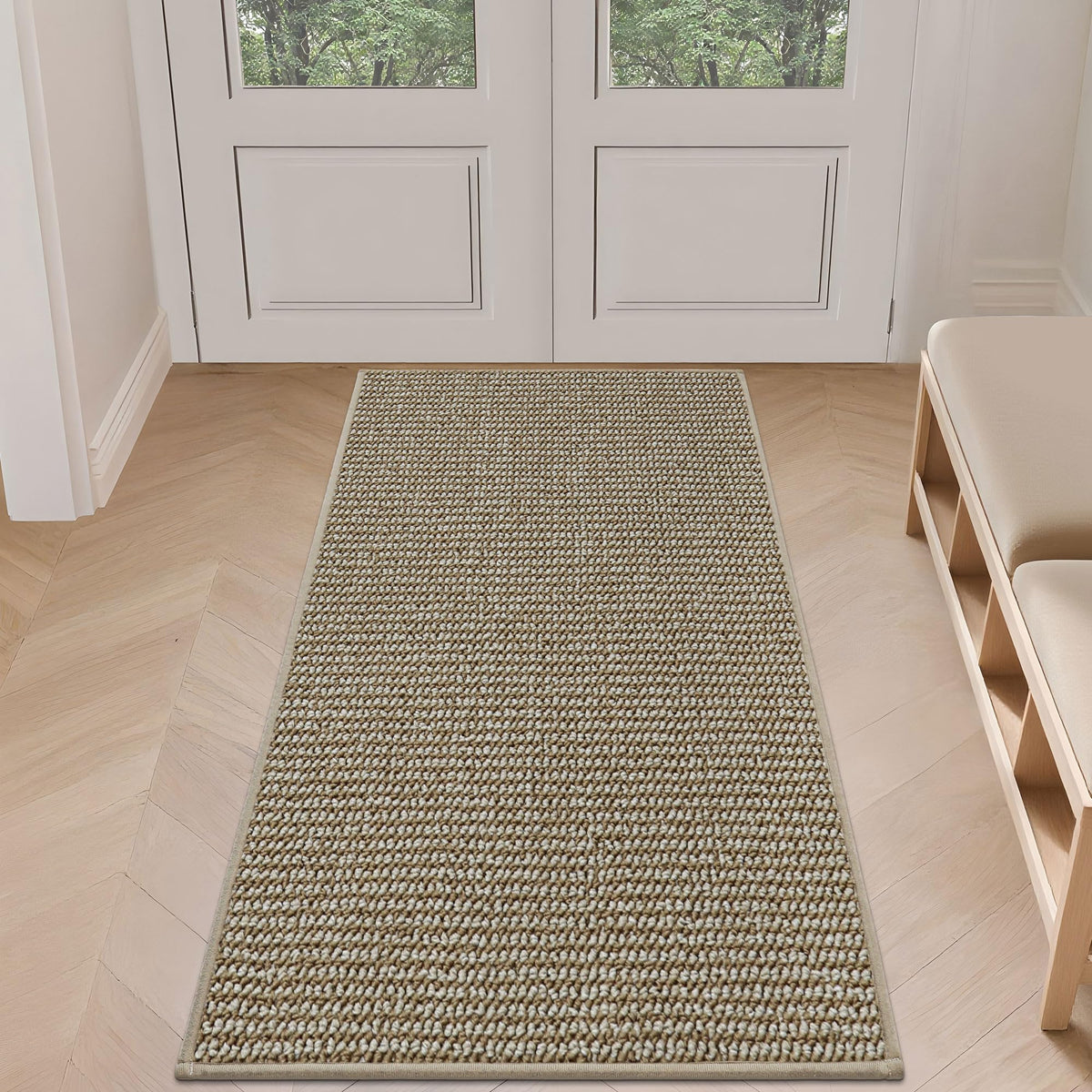 BEQHAUSE Dirt Trapper Door Mat 20" x 32", Non-Slip Washable Doormats, Blue