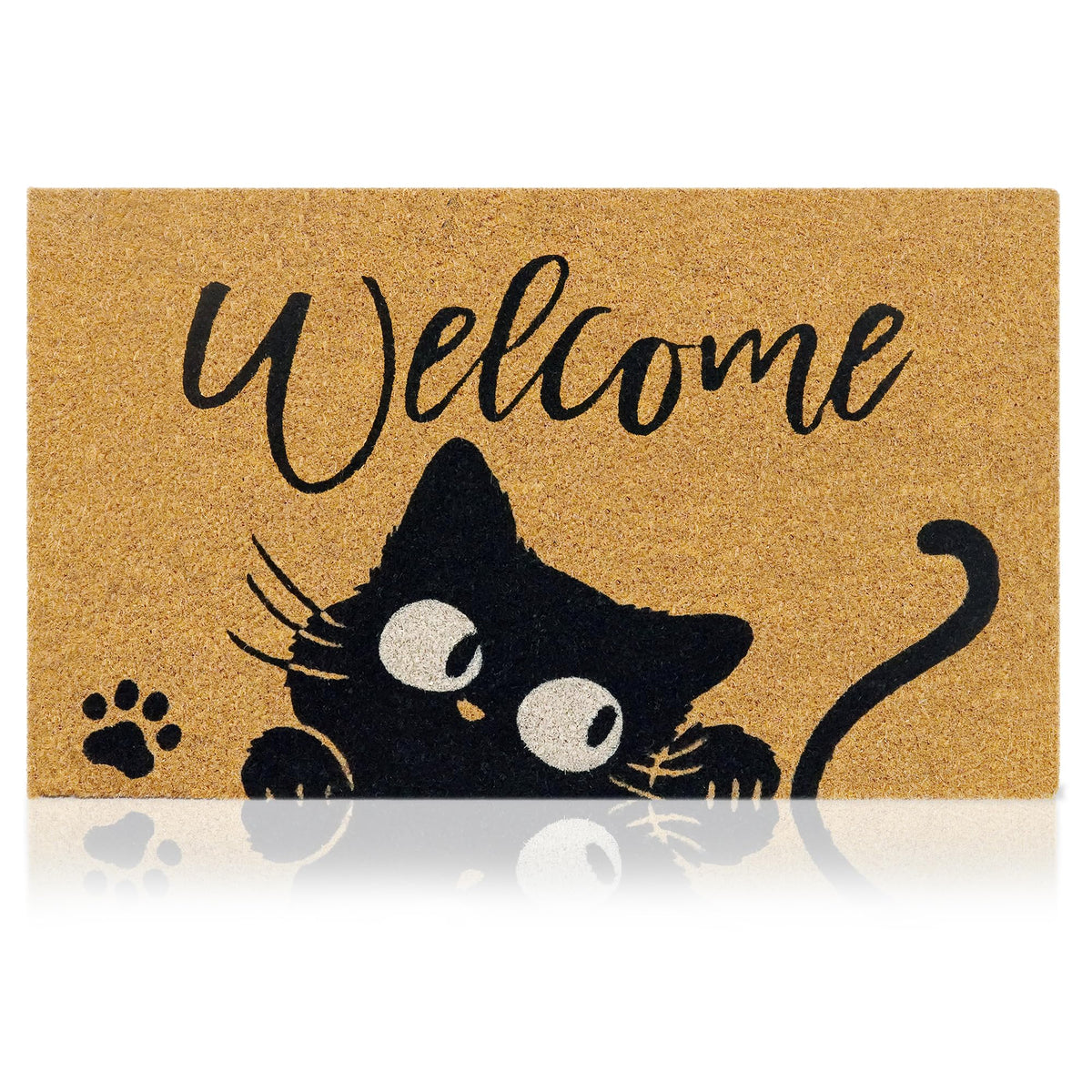 Coir Welcome Mat, Non-Slip, Welcome Daisy, 17 x 29 in