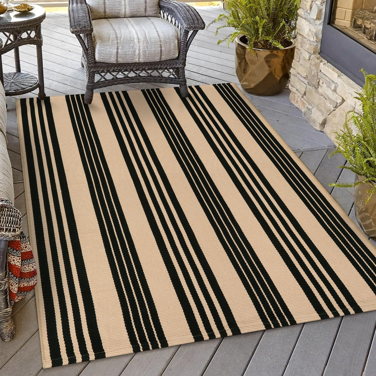 OJIA Front Door Mat 24"x51", Striped Porch Rug Outdoor Door Mat Fall Decor