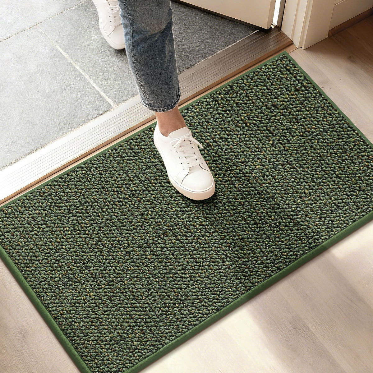 BEQHAUSE Dirt Trapper Door Mat 32" x 48", Non-Slip Washable Doormats, Beige