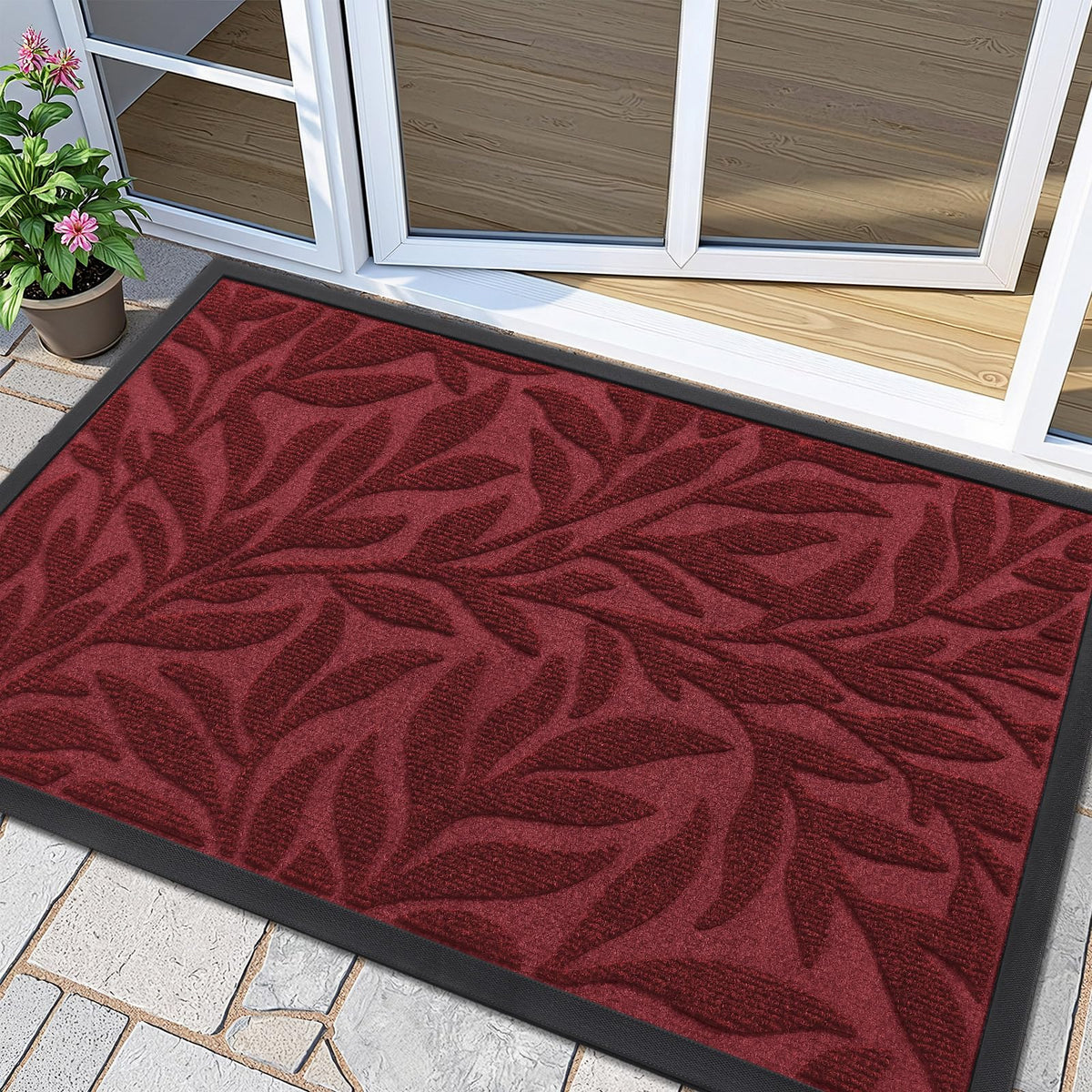 Smiry Welcome Front Door Mat for Outdoor Indoor 29.5x17, All-Season Doormat
