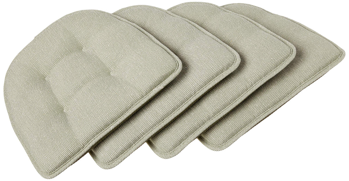 Non-Slip Chair Cushions, Assembled in USA, U-Shaped Skid-Proof Seat Pads for Dining Room, Kitchen, Office, 15"x16"