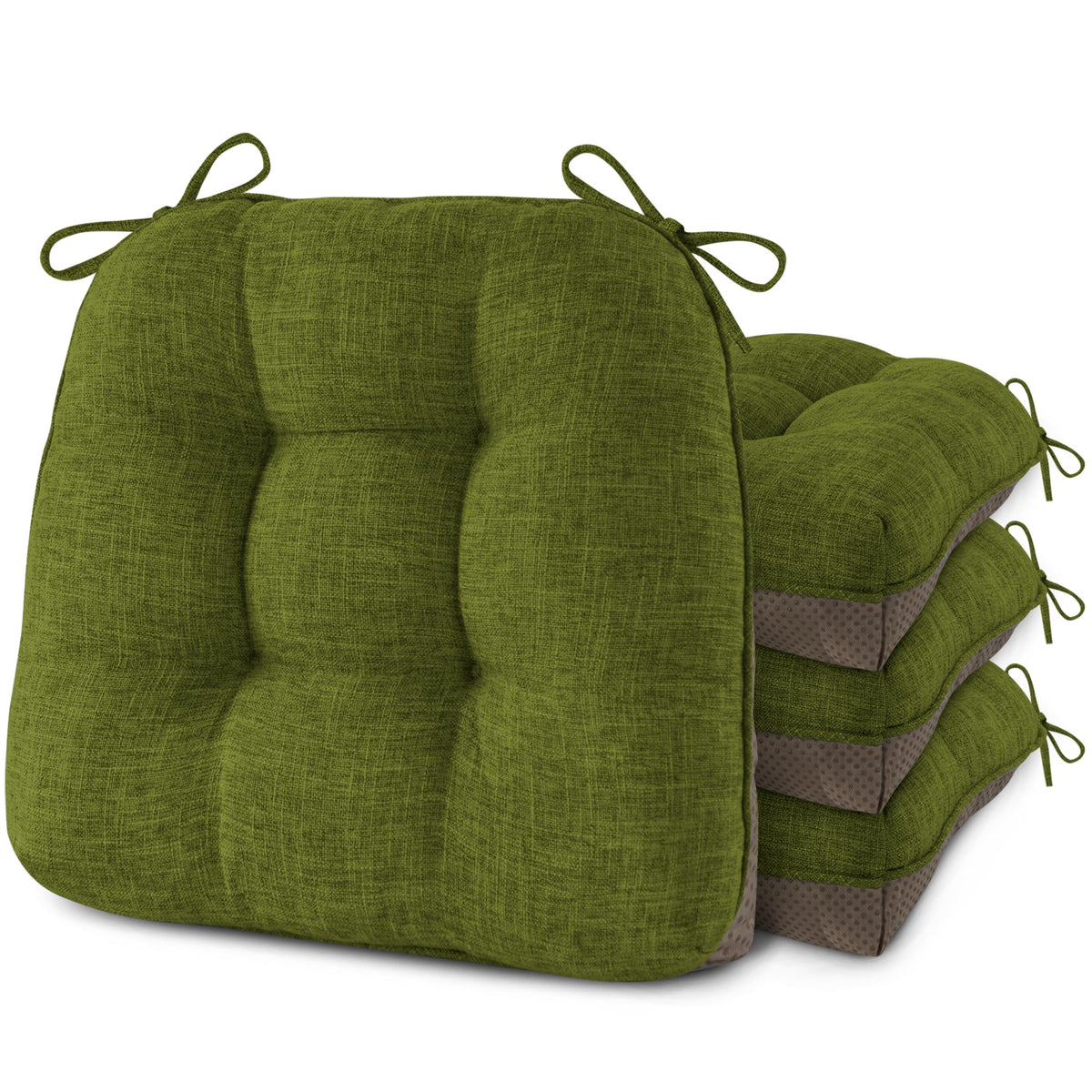4 Pack Chair Cushions for Dining Chairs 16" x 16" x 3" Red