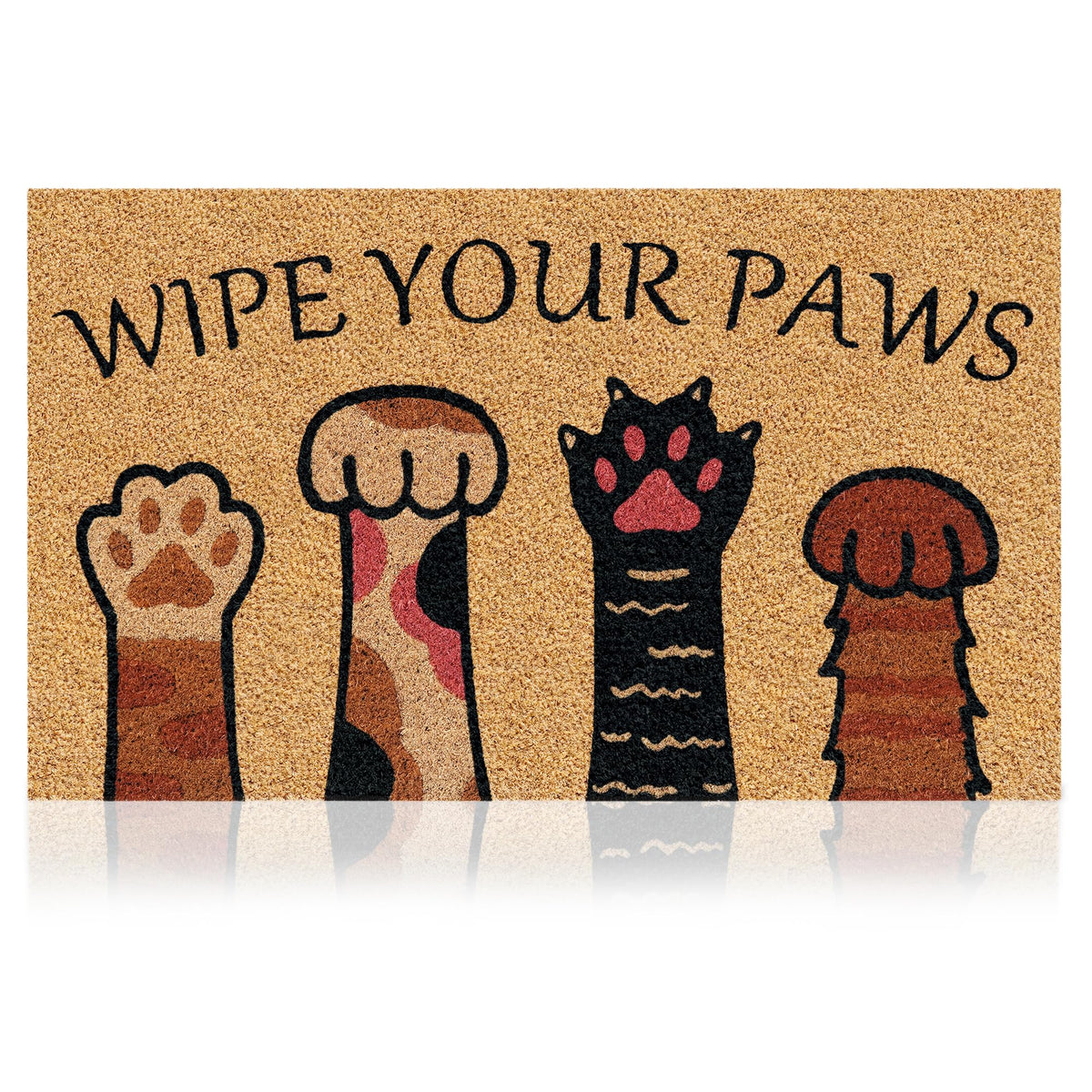 Coir Welcome Mat, Non-Slip, Welcome Daisy, 17 x 29 in