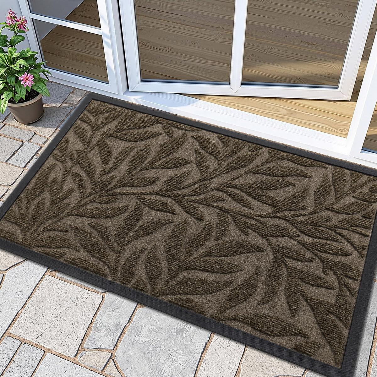 Smiry Welcome Front Door Mat for Outdoor Indoor 29.5x17, All-Season Doormat