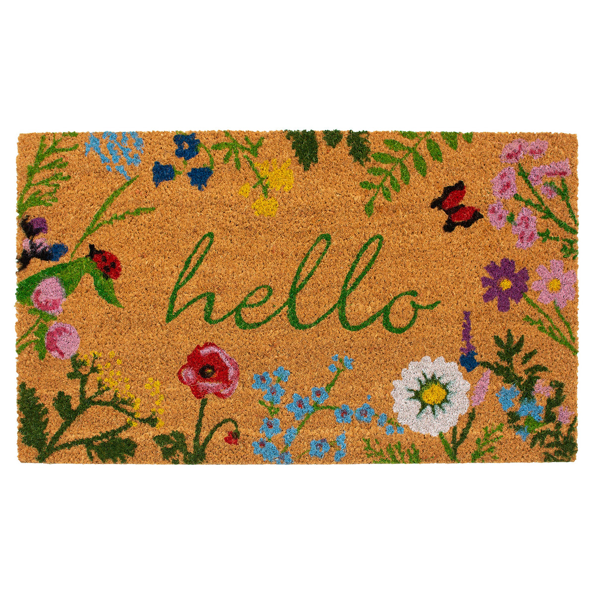 Calloway Mills AZ105992436 Floral Hello Doormat, 24" x 36", Multicolor