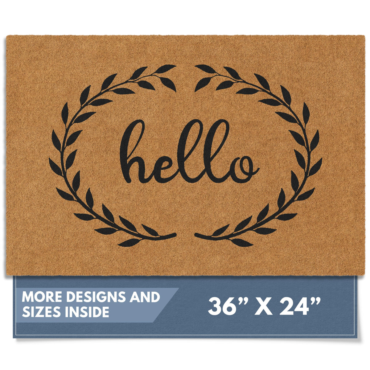Barnyard Designs Natural Coco Coir Non-Slip Doormat (17x30, Welcome)