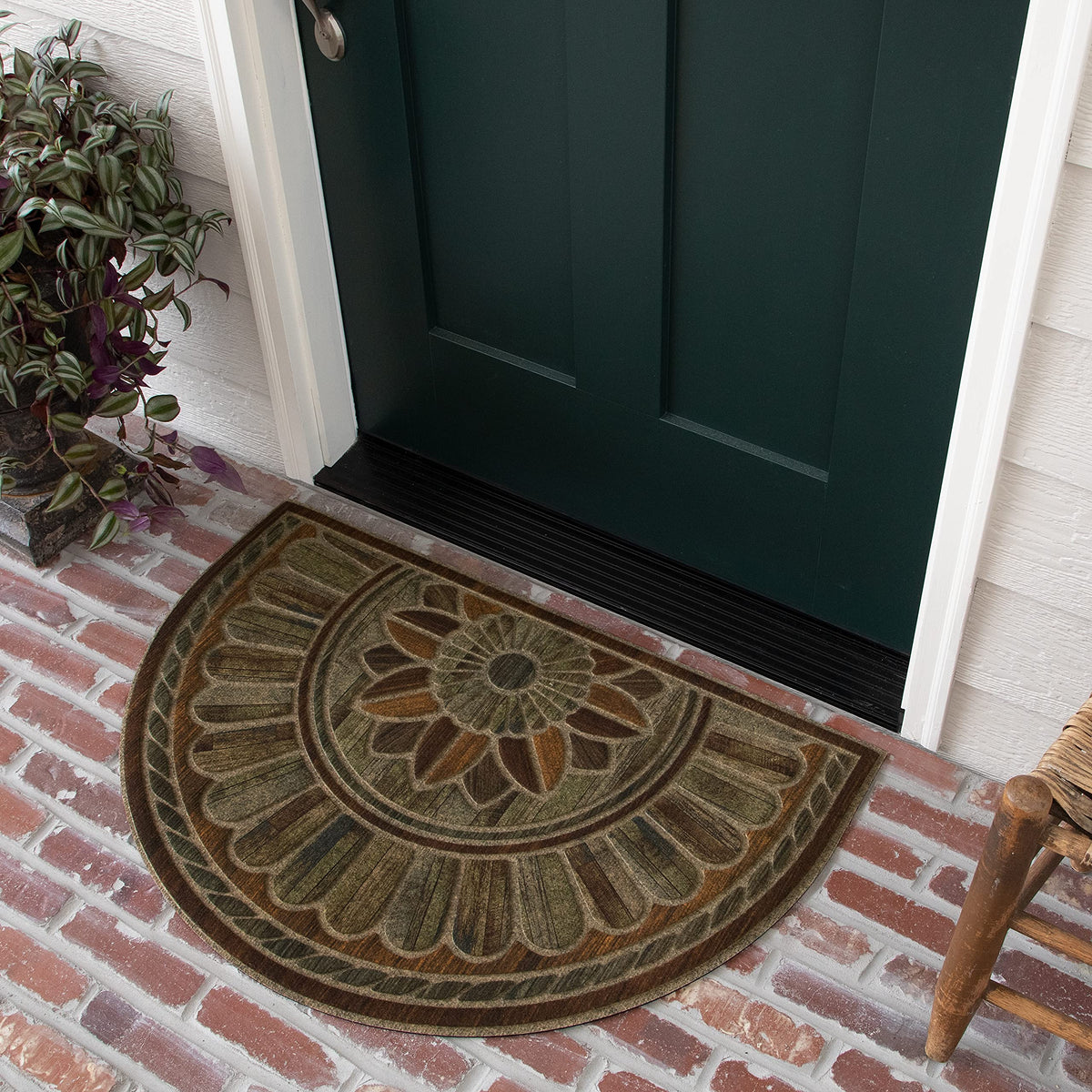 Mohawk Home Swirl Style Casual Ornamental Denim Blue 2' X 3' All Weather Outdoor Door Mat Perfect for Porch, Garage