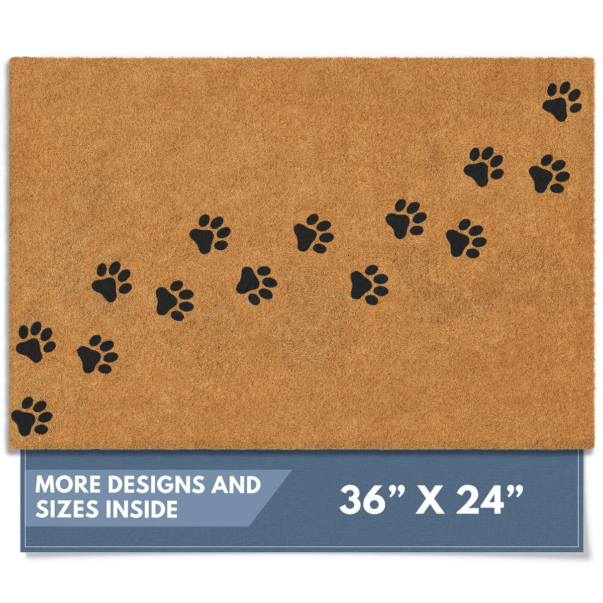 Barnyard Designs Natural Coco Coir Non-Slip Doormat (17x30, Border)