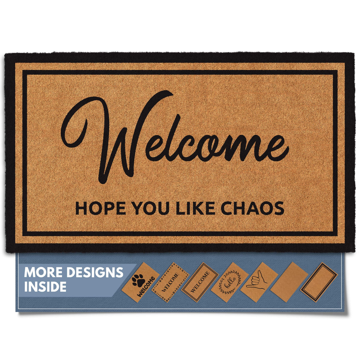 Barnyard Designs Natural Coco Coir Non-Slip Doormat (17x30, Welcome)