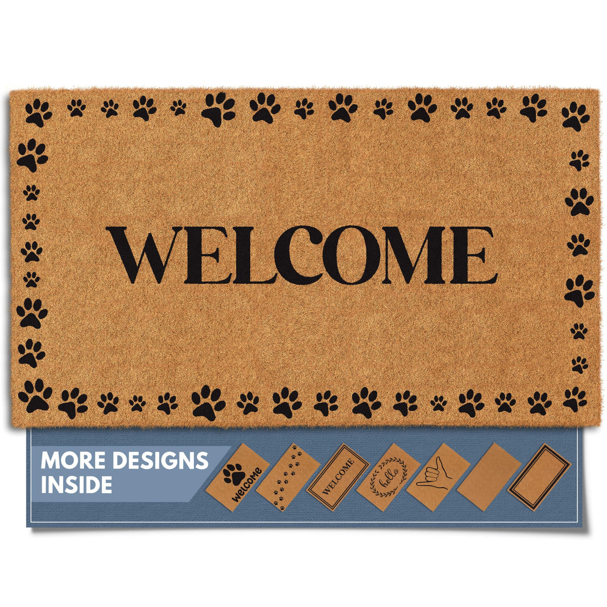 Barnyard Designs Natural Coco Coir Non-Slip Doormat (17x30, Border)