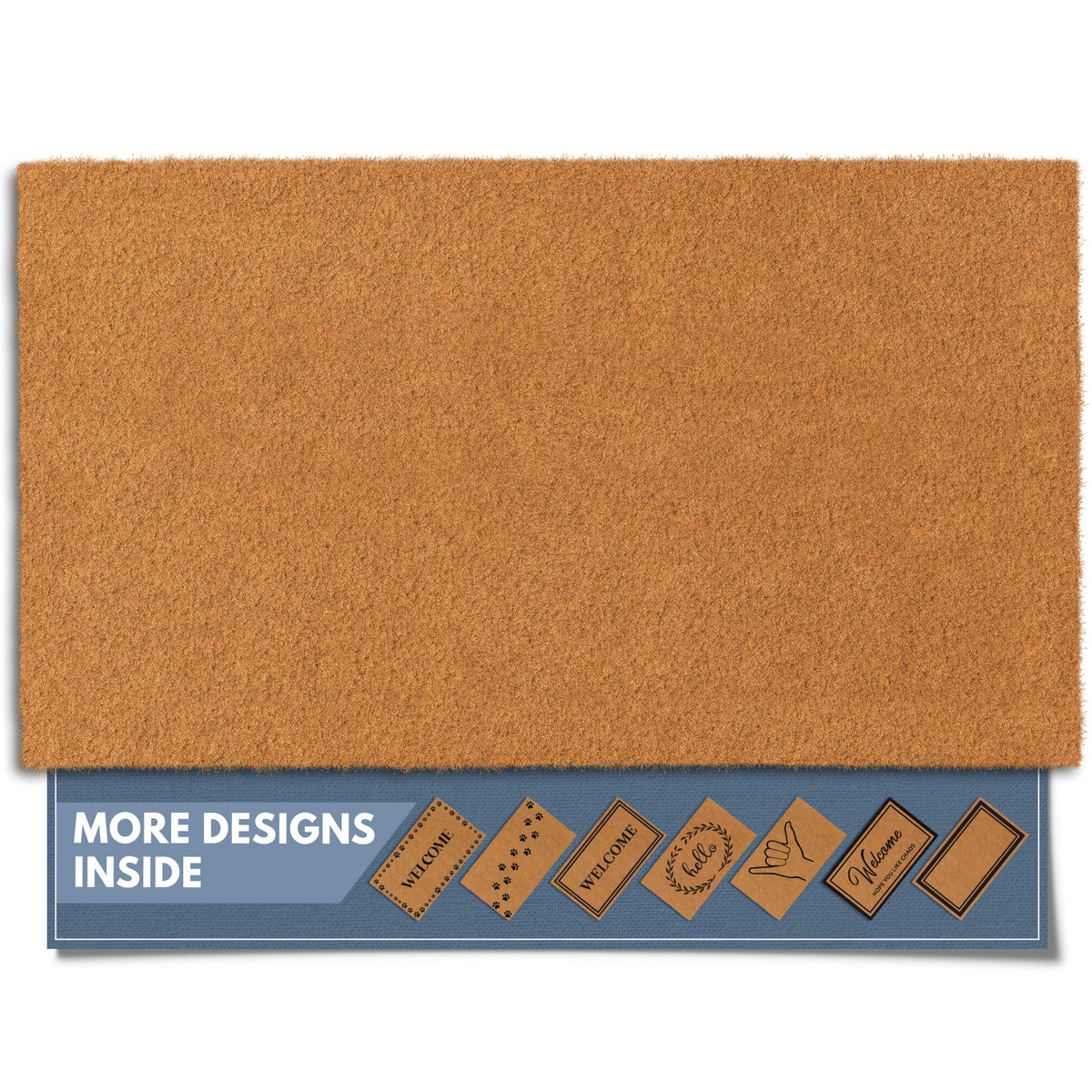 Barnyard Designs Natural Coco Coir Non-Slip Doormat (17x30, Border)
