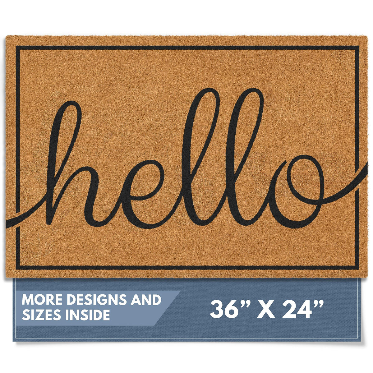 Barnyard Designs Natural Coco Coir Non-Slip Doormat (17x30, Border)