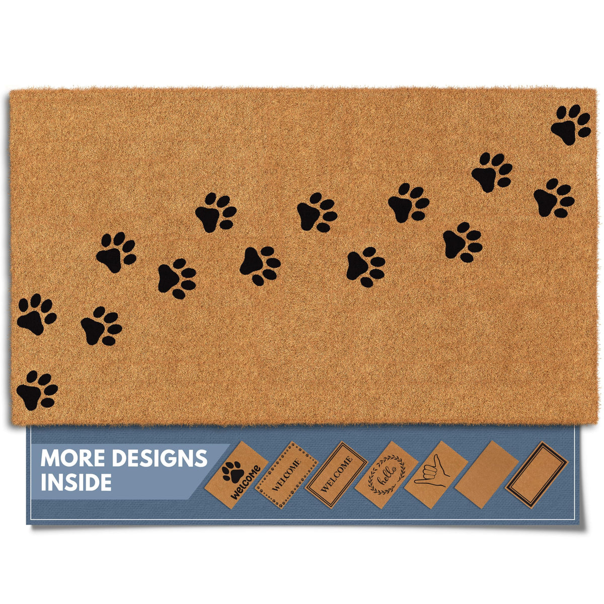 Barnyard Designs Natural Coco Coir Non-Slip Doormat (17x30, Border)