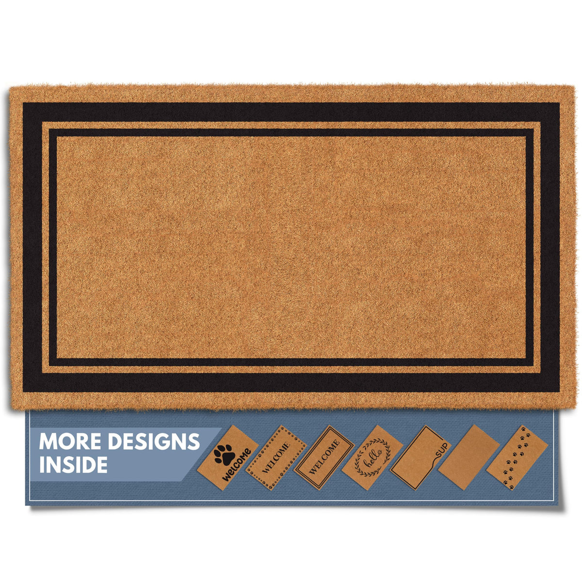 Barnyard Designs Natural Coco Coir Non-Slip Doormat (24x36, Welcome)