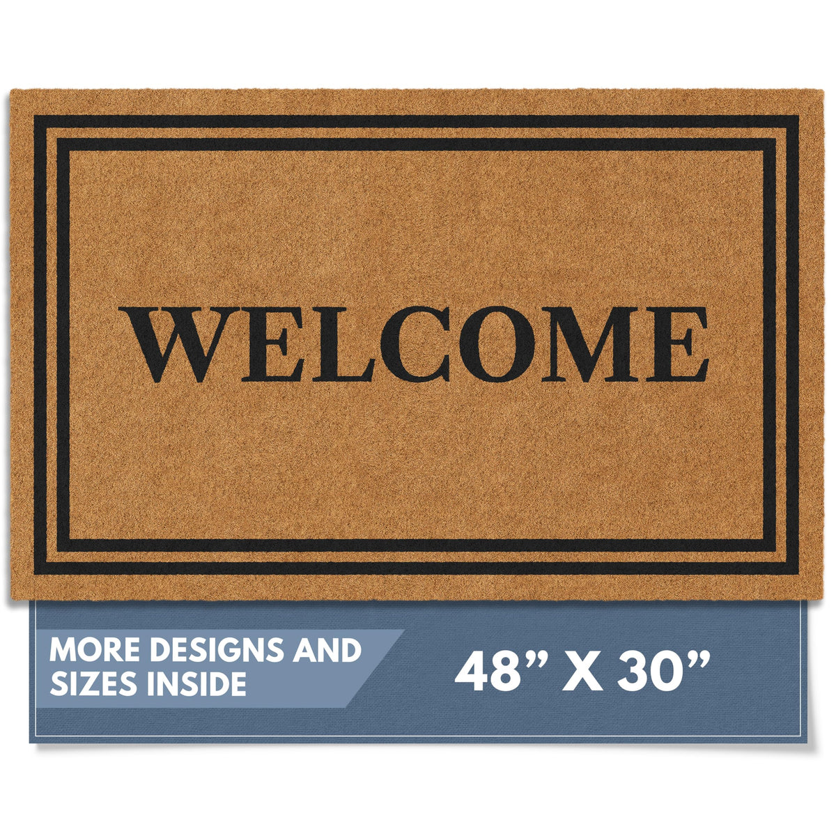 Barnyard Designs Natural Coco Coir Non-Slip Doormat (17x30, Border)