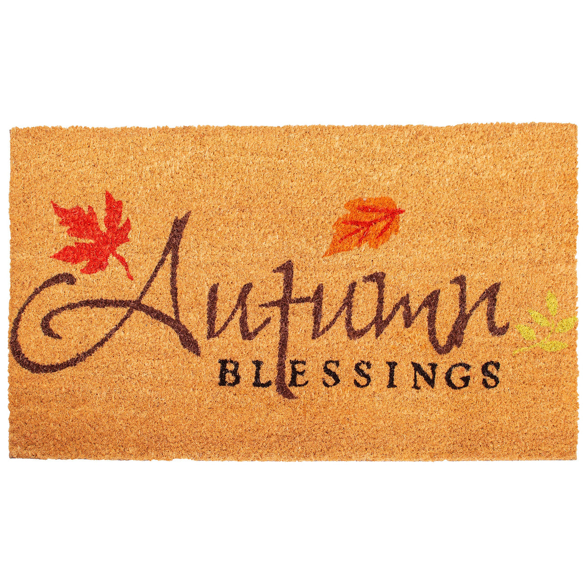Calloway Mills 121981729 Nature's Bounty Outdoor Coir Doormat, Non Slip Vinyl Backing,Fall Front Door Mat,17" x 29", Multicolor